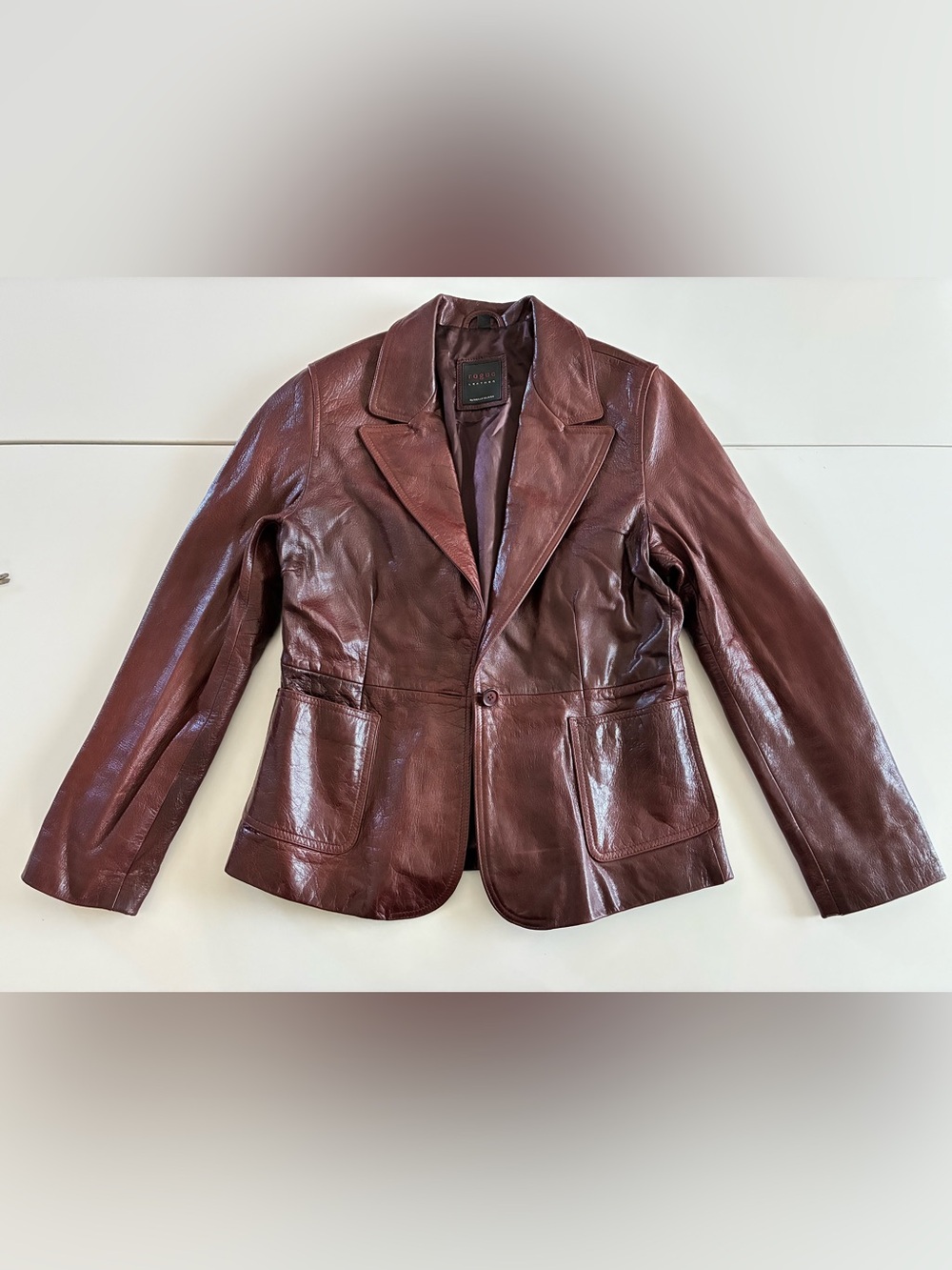 Rogue Leather by Reilly Olmes Women's L Dark Brown Leather Blazer Jacket